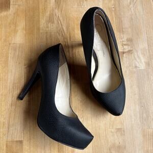 JESSICA SIMPSON Parisah Matte Black Snake Platform Boho Pump Stilettos Size 8M